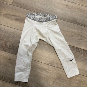Nike compression leggings white